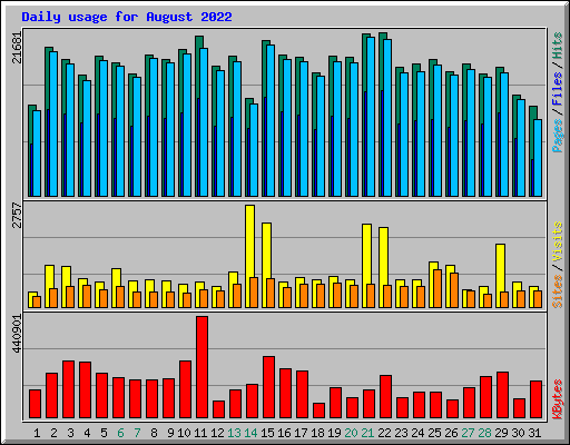 Daily usage for August 2022