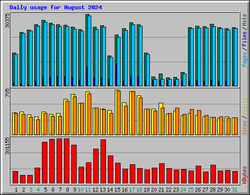 Daily usage for August 2024