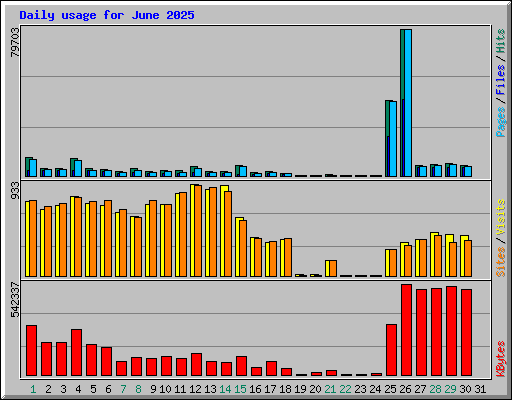 Daily usage for June 2025