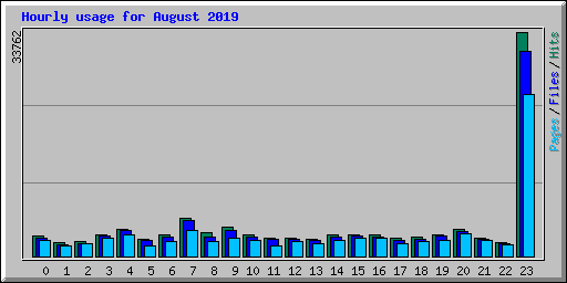Hourly usage for August 2019
