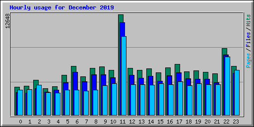 Hourly usage for December 2019