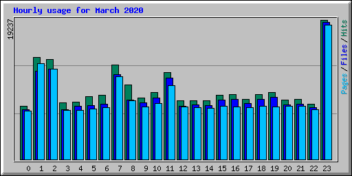 Hourly usage for March 2020