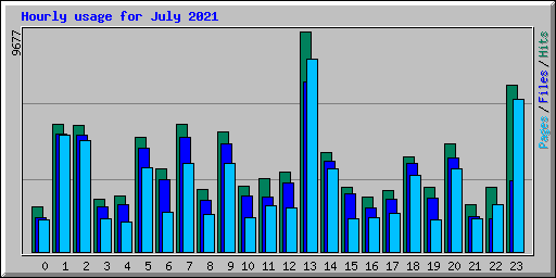 Hourly usage for July 2021