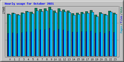 Hourly usage for October 2021