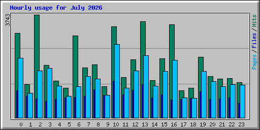 Hourly usage for July 2026